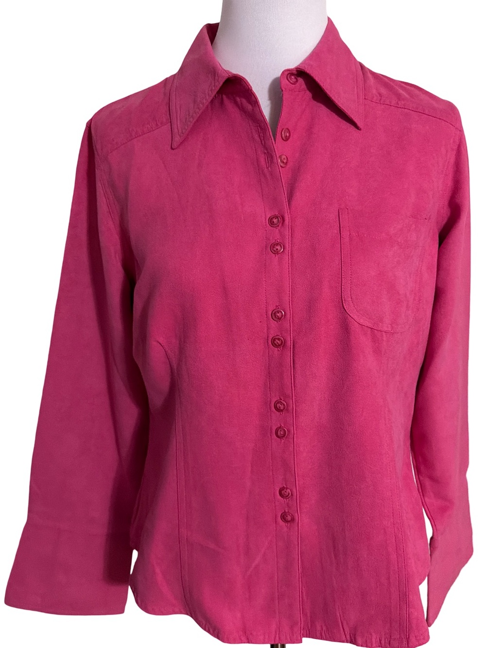 Cato Fuchsia Button-Front Collared Shirt